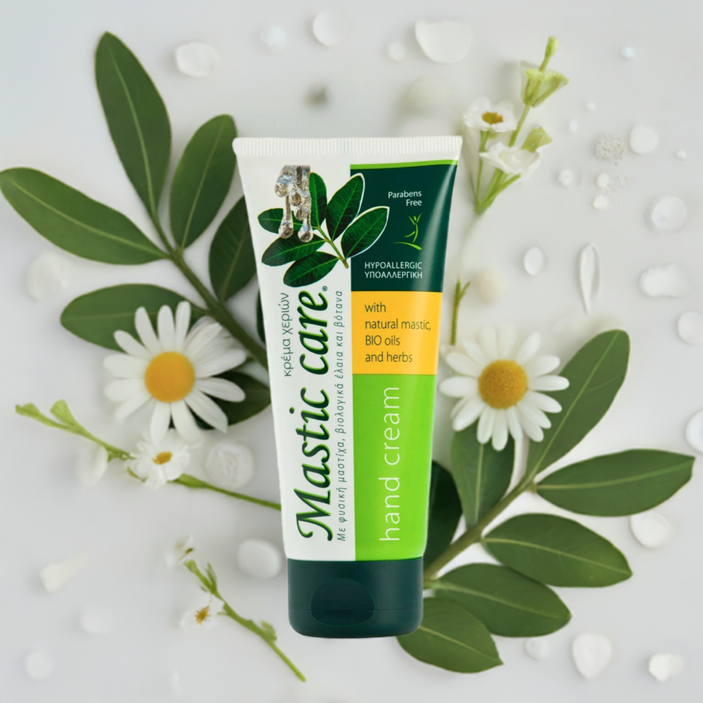 Hypoallergenic and moisturizing hand cream with mastic, organic oils and herbs 100 ml