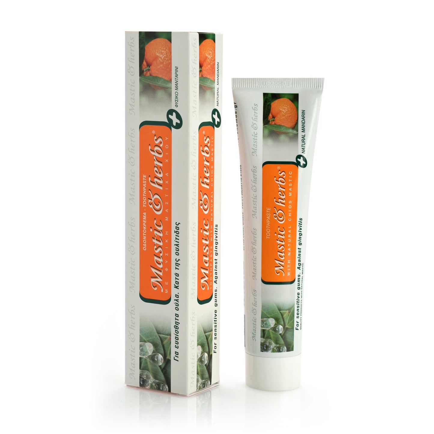 Toothpaste with mastic and mandarin
