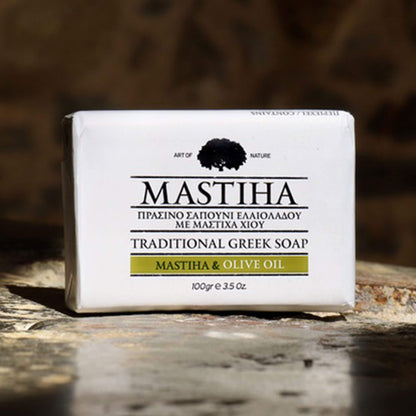 Traditional greek olive oil soap with mastic